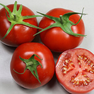 Frühe, unempfindliche Tomate.. Hohe Erträge dunkelroter, schmackhafter Früchte von 4-5cm Durchmesser. Salat, Snack, Rot, Fleischtomate, Stabtomate